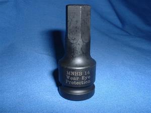 SubH Part MNHB14 - 14 mm Hex Bit Socket, Impact Grade